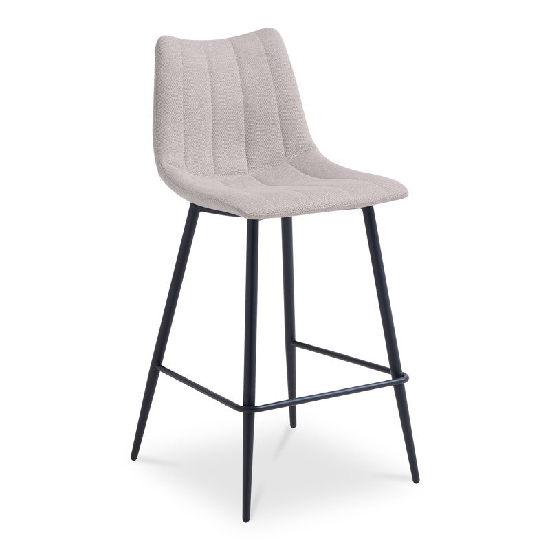 Finnigan Counter & Bar Stool, Counter Stool (26" Seat Height), Ivory/Faux Leather