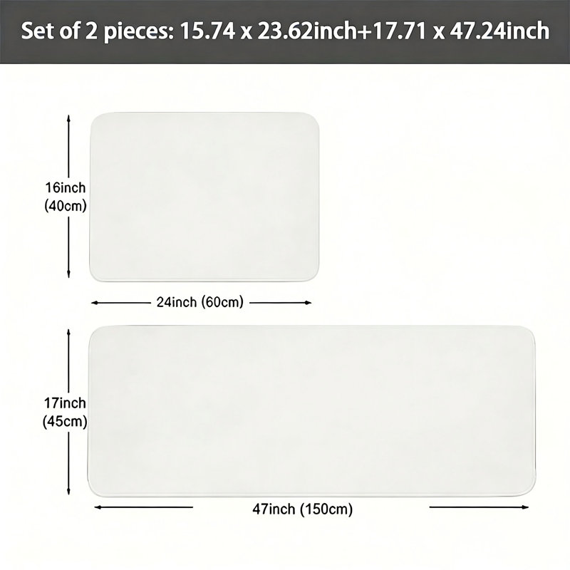 Ensemble de 2 tapis de cuisine Lemon & Gnome, absorbant l'eau, pour la cuisine et la chambre à coucher