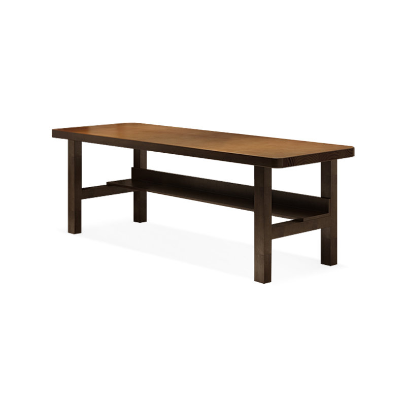 Bureau rectangulaire en bois massif noyer, H 29,53 po x l 78,74 po x P 23,62 po