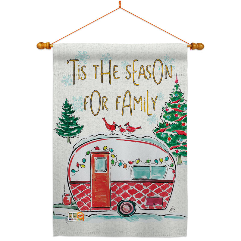 Saison pour la famille : polyester 2 faces 40 x 28 po Ensemble de drapeaux