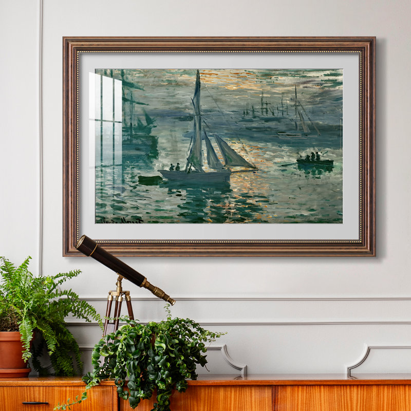 Lever du soleil (Marine), 1873 - Claude Monet - Estampe encadrée sur mesure, Dimensions intérieures 24 po x 34 po