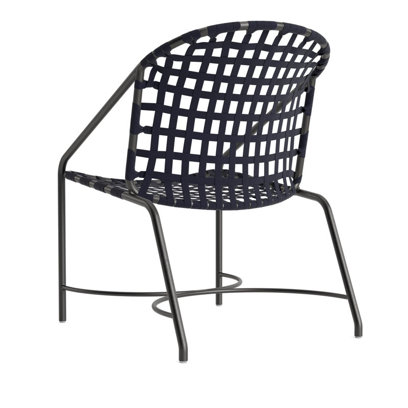 Kantan Outdoor Lounge Chair, Mica/White Suncloth Lace