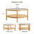 Modern Circular Solid Wood Tea Table With Rattan, Double-layer Round Side Table.