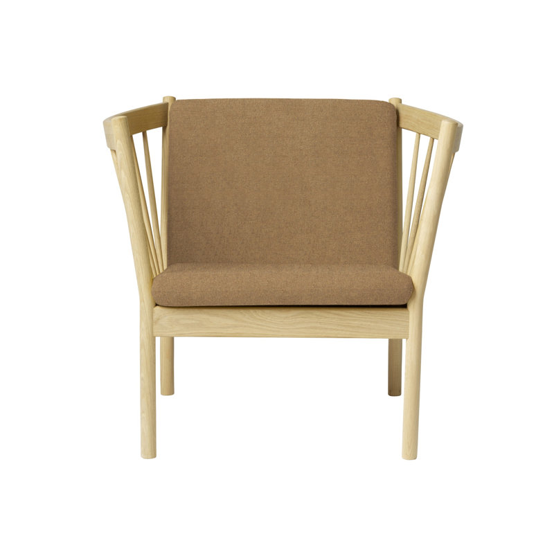 J146 Barrel Chair, Brown Wool