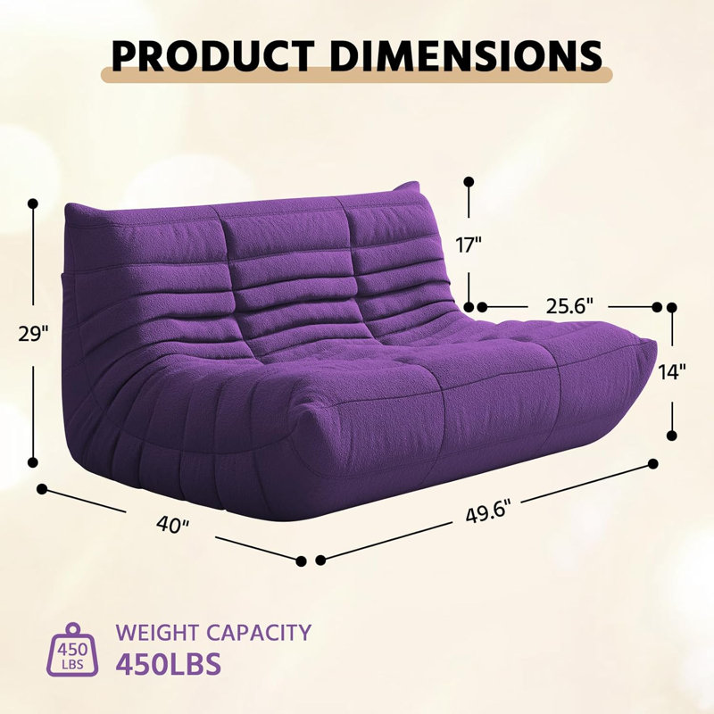 Fauteuil à billes, chauffeuse, grand fauteuil à billes pour adultes, fauteuils à billes pour adolescents avec mousse à haute résilience, canapé-lit à plancher antidérapant, salon (causeuse)
