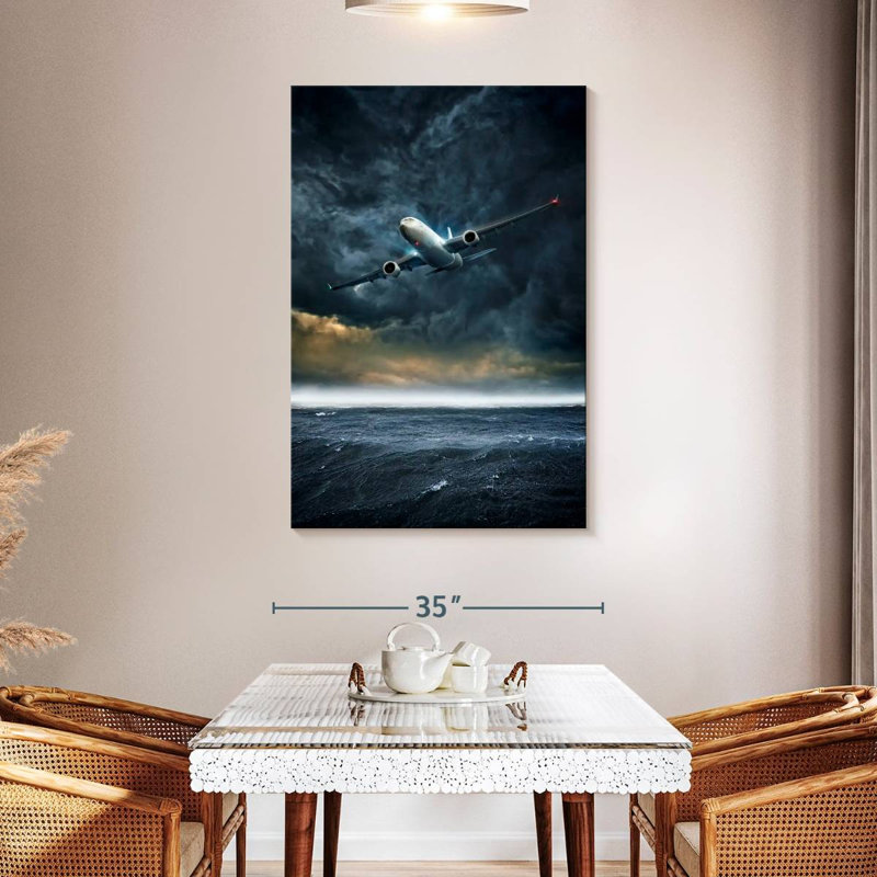 Mehar Stormy Plane Flight, 48" H x 32" W