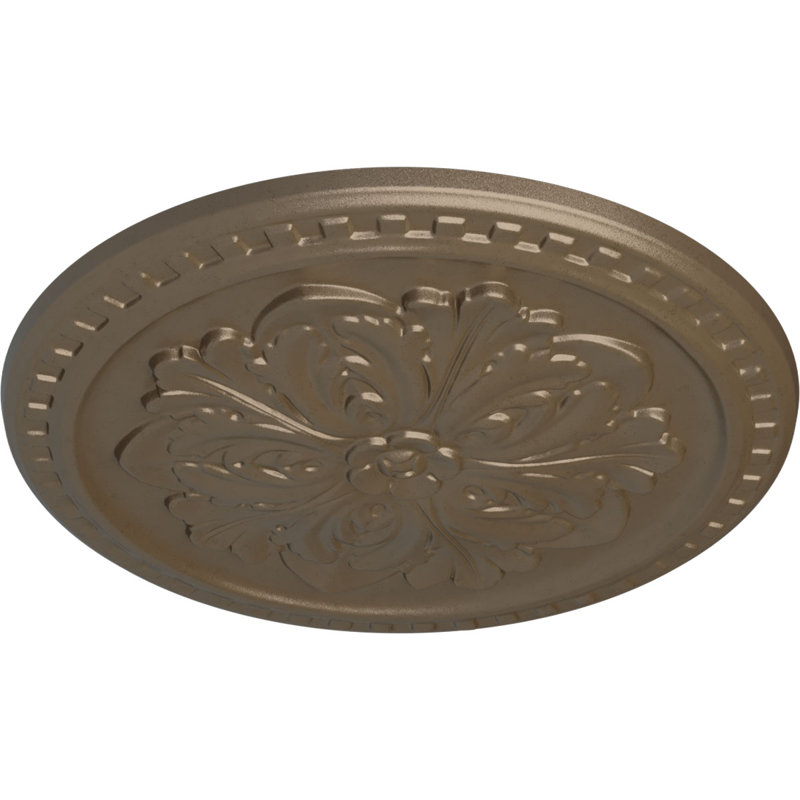 Endurathane Emeryville Ceiling Medallion, 16 7/8"OD x 5/8"P, Hand-Painted Warm Silver Finish, Warm Silver