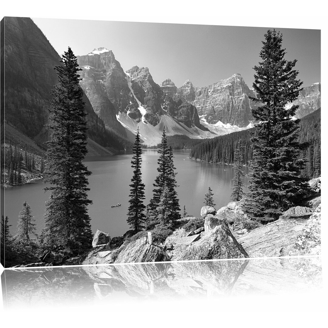 Leinwandbild „Moraine Lake kanadische Berge“, Fotodruck