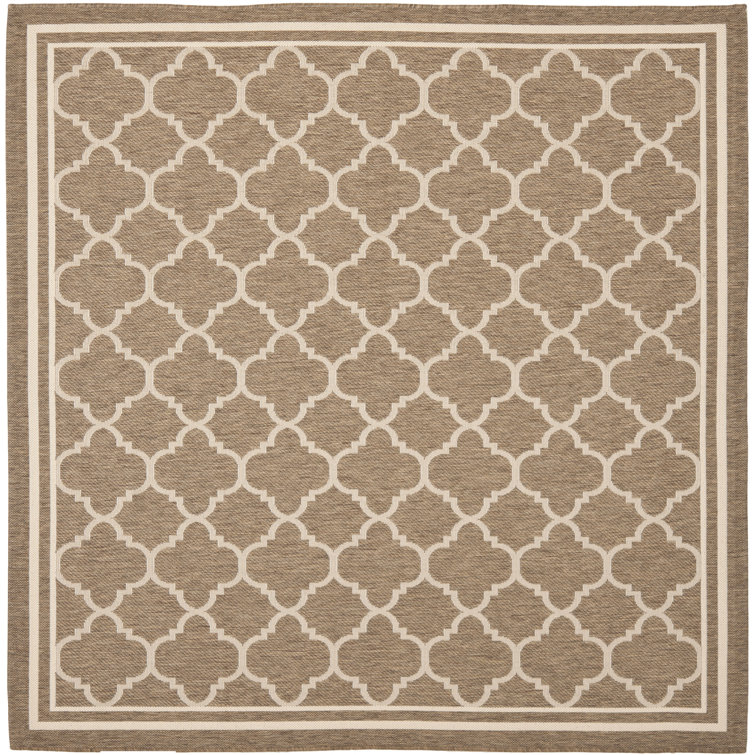 Arneshia Geometric Brown/Bone Indoor/Outdoor Area Rug