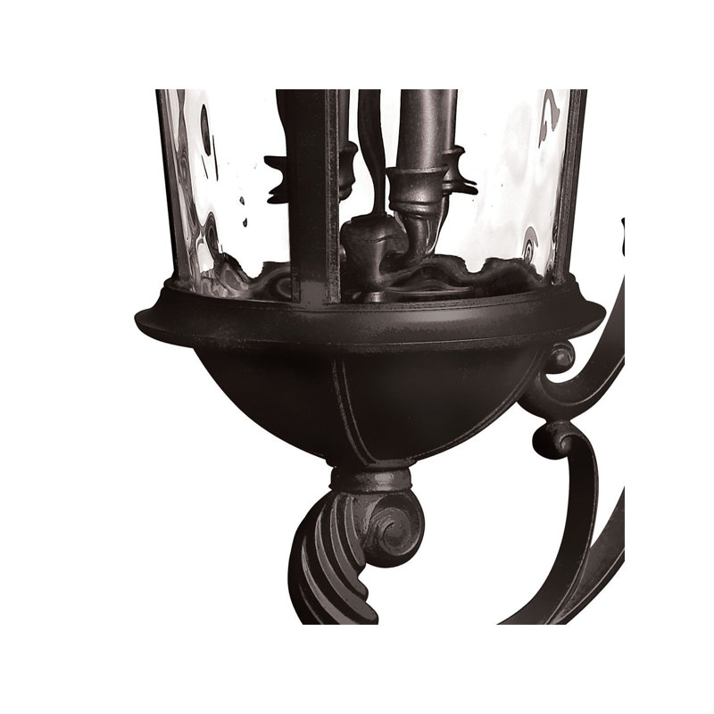 Windsor 3-Light Outdoor Wall Lantern, 32" H x 12.5" W x 15.5" D, Black