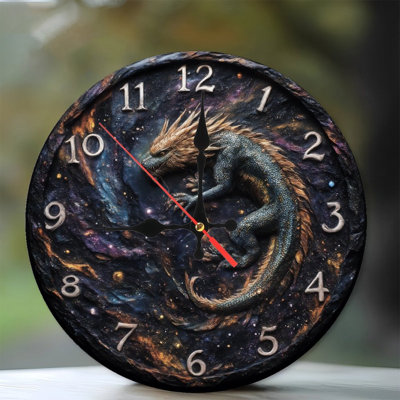 Horloge chiffres sur dragon galaxie