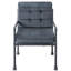 Fauteuil industriel gris avec dossier audacieux et dossier en tissu velours