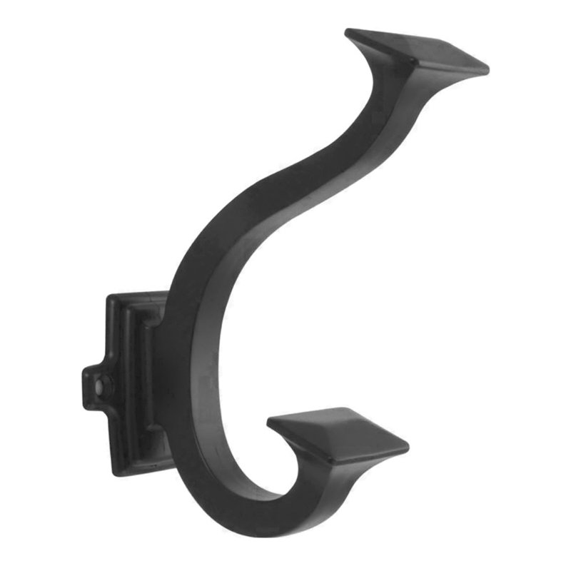 Bungalow Collection Hook - 5" x 2 "  Matte Black - Transitional, Coastal Entryway Hook for Coats, Hats & Bags, Matte Black