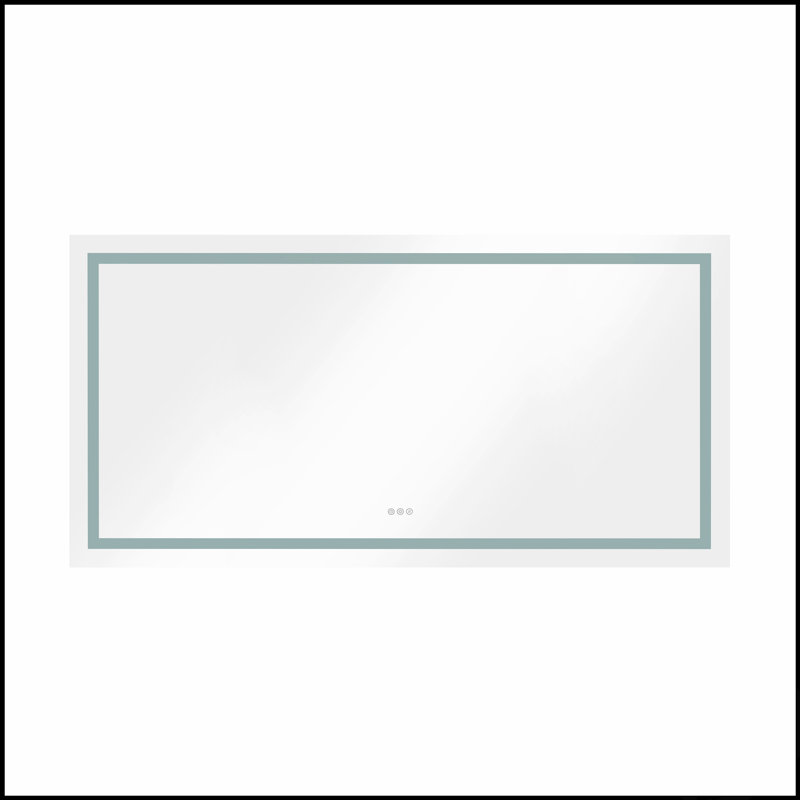 Miroir de salle de bain 72 x 36 pouces à DEL avec façade et rétroéclairage, miroir de meuble-lavabo mural, anti-buée, mémoire, 3 couleurs, réglable en continu