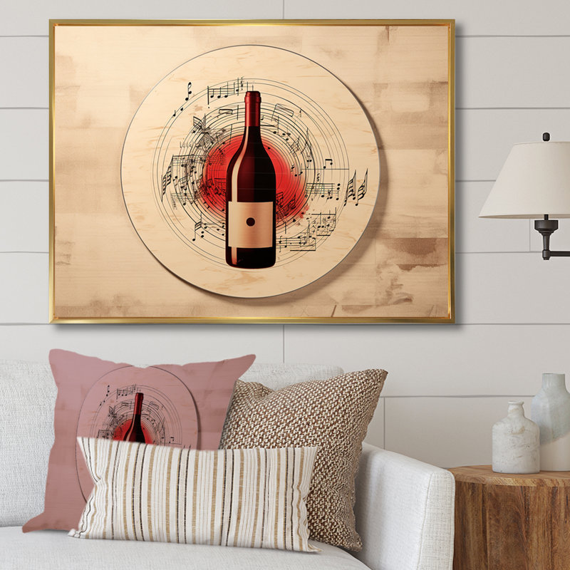Vinyle vinyle I sur impression sur toile, Cadre flottant doré, H 30 po x l 40 po x P 1,5 po