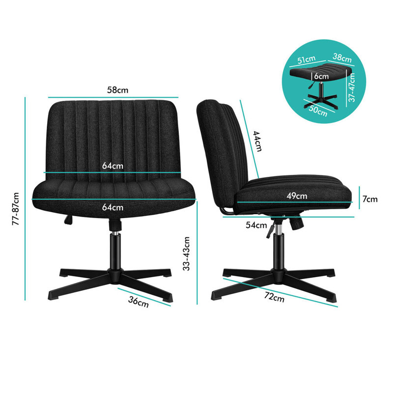 Office Chair with Ottoman, Black