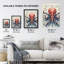 Wall Art Print Red Octopus Robot Hybrid Secret Military Schematic Futuristic Complex Arcane Manuscript Gift Cave Poster