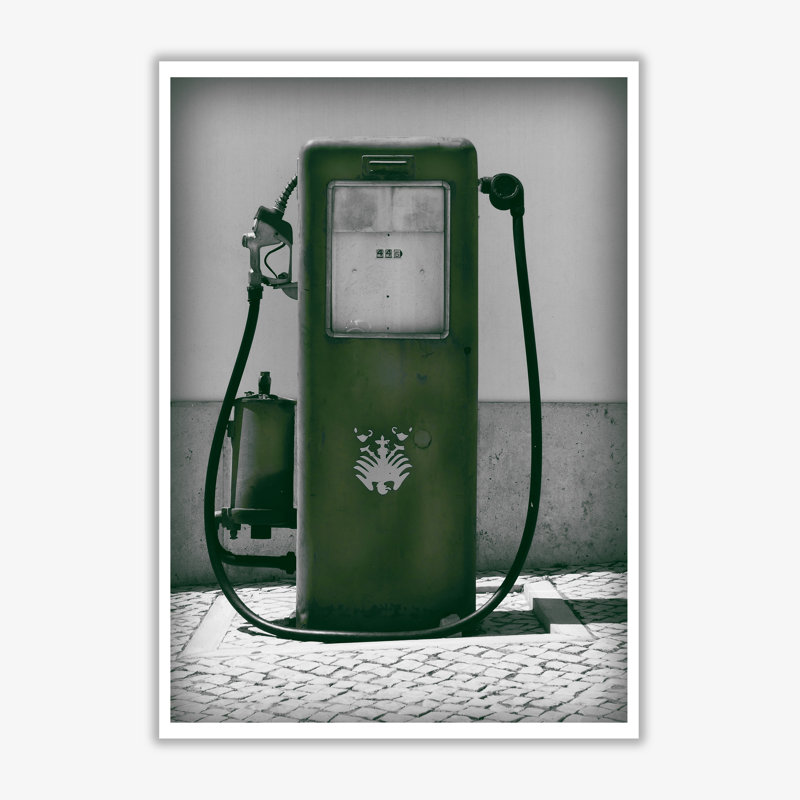 Vintage Gas Pump - Print, 30 cm H x 21 cm W x 1 cm D, No Frame