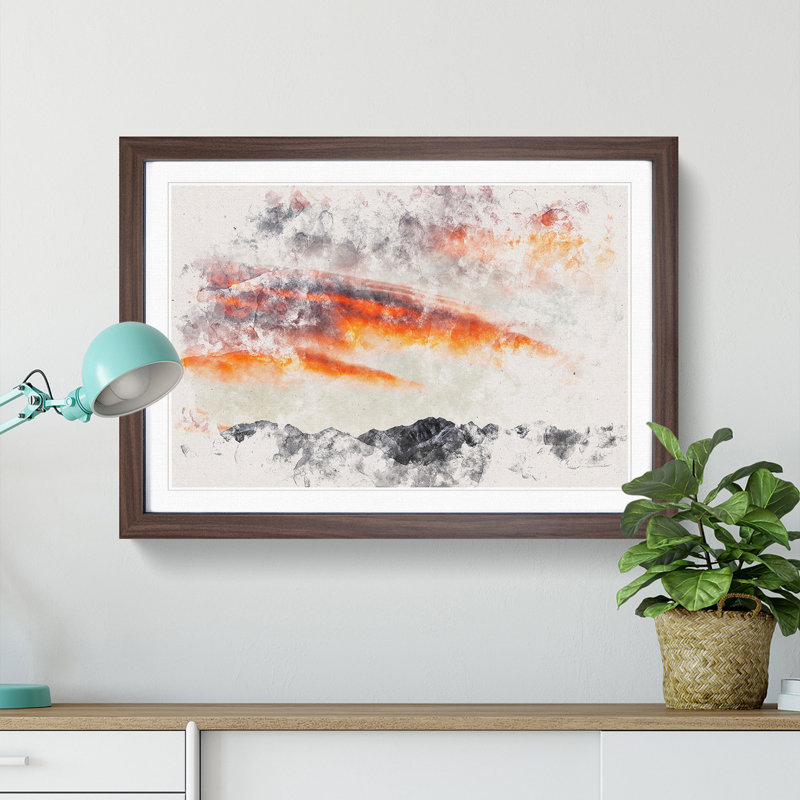 Covered with Clouds - Picture Frame Painting Print, Walnut Framed, 40cm H x 60cm W x 2cm D