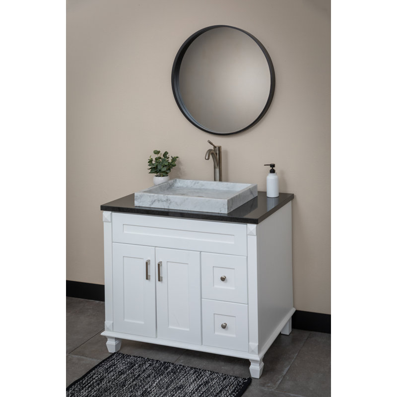 Lavabo de salle de bain vasque rectangulaire en marbre de Carrare