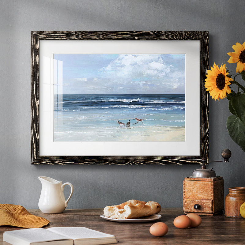Beach Trio, impression sur papier encadrée, H 18 po x l 26 po x P 1,5 po, Noir