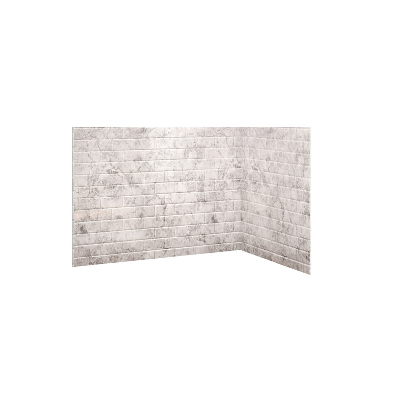 Subway Tile LimeStone Acrylic Alcove Shower System 60"W x 34"D x 96"H
