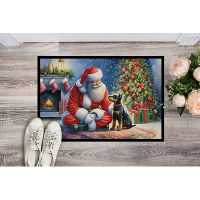 Manchester Terrier and Santa Claus Doormat