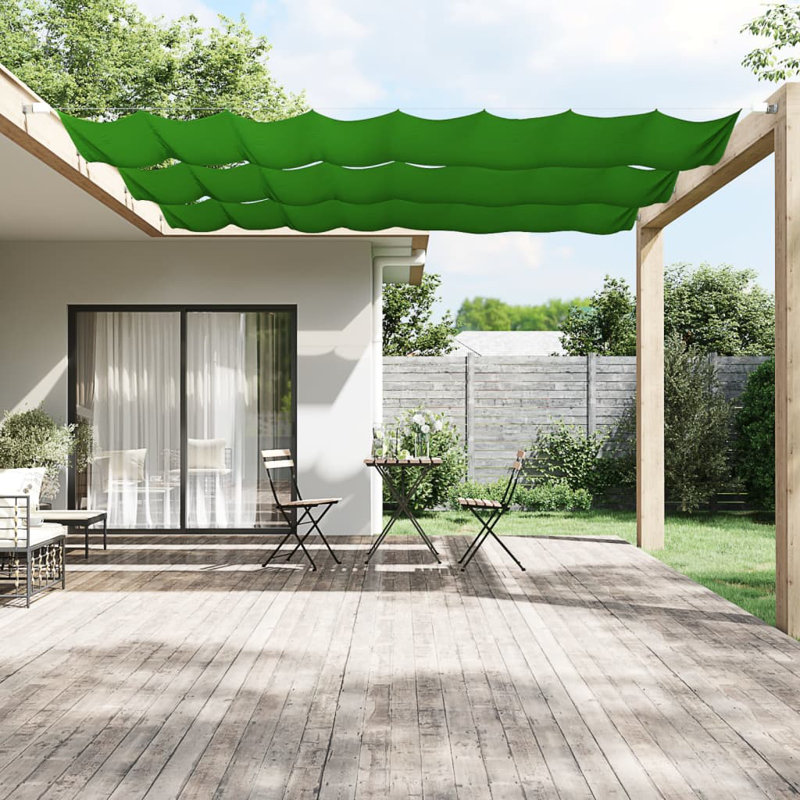 Symple Stuff 600cm W x 60cm D Fabric Cover Retractable Patio Awning, Green