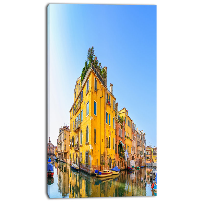 «Venice Cityscape Water Canal - Reproduction de photo sur toile tendue, H 32 po x l 16 po x P 1 po