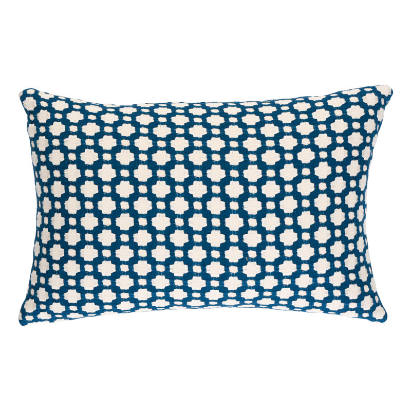Celerie Kemble Lumbar Rectangular Pillow Cover & Insert, Indigo/Ivory