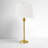 Lolley 26" Modern Polished Brass Metal Table Lamp with Knob Switch and Linen Shade-646224742