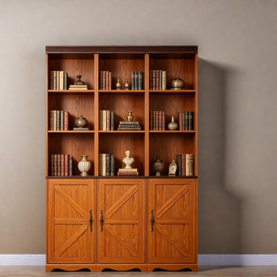 Bibliothèques avec rangement, grande armoire de ferme en bois aggloméré pour bureau à domicile