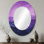 Ours au crépuscule dans la forêt I - Miroir mural ovale mauve-989109804