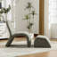 Fauteuil rembourré moderne avec repose-pieds en chenille