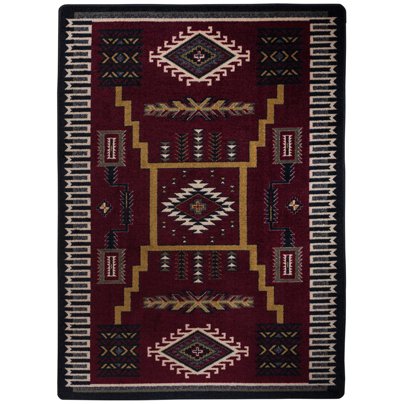 Tapis rouge / noir Busselton Southwestern, Rectangle : 2 pi 8 po x 3 pi 11 po