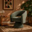 Fauteuil d'appoint pivotant, chaise de salon rembourrée moderne avec rembourrage épais pour la lecture, vert