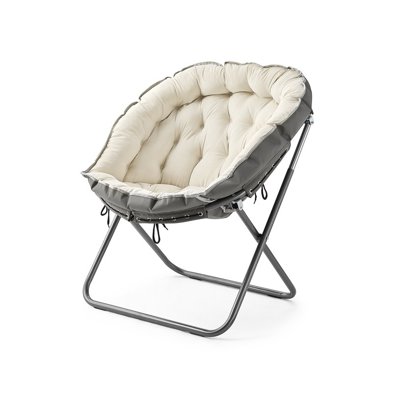 Papasan Moon Chair - Beige Taupe, Beige Microfiber