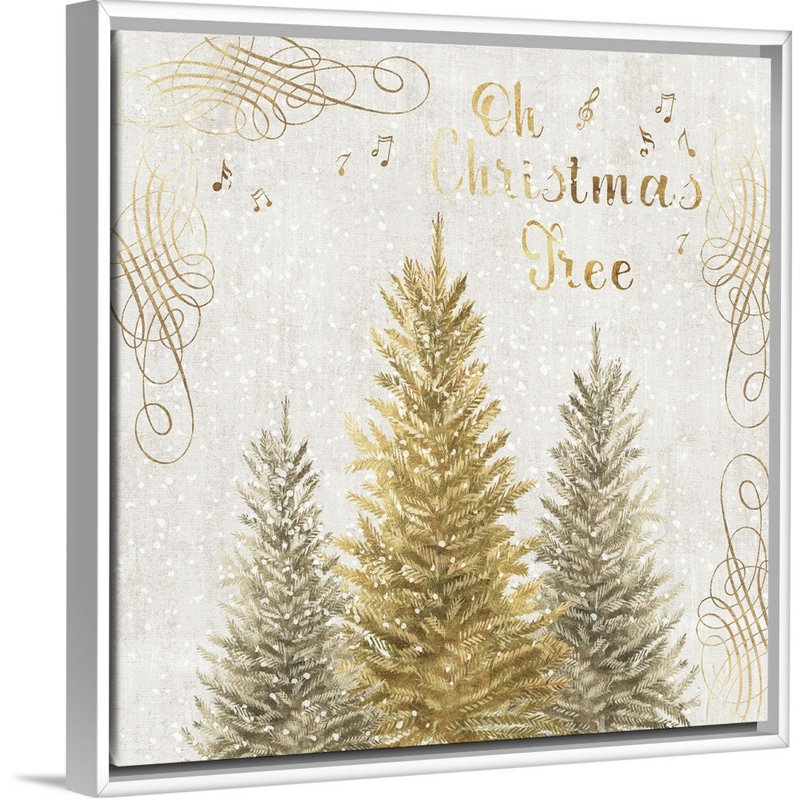 Oh Christmas Tree - reproduction d'art sur toile, H 32 po x l 32 po x P 1,75 po, Cadre blanc