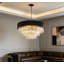 78cm Black Tiered Crystal Chandelier, Modern Luxury Ceiling Pendant Light for Dining Room, Living Room, Foyer & Hallway