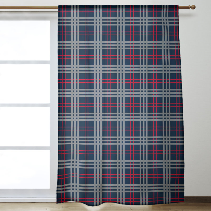 Sheer Curtain Single Panel, Tennessee Football Navy/Red/Gray