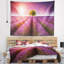 Motif floral mauve sur fond de champ de lavande-28488088