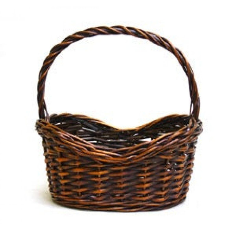 Oval Java Brown Willow Basket, 14" H x 16" W x 12" D