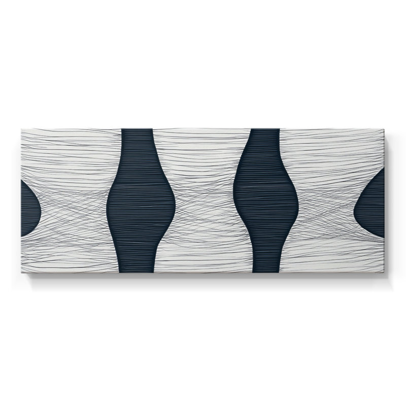 Série abstraite - DCXCII - Toile tendue avec châssis - Prêt à accrocher, H 20 po x l 50 po