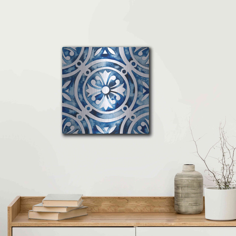 «Cobalt Tile IV» par Grace Popp, H 12 po x l 12 po
