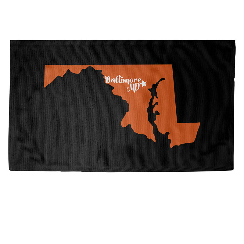 Tapis baltimore sports noir/orange area, Rectangle 5 pi x 7 pi