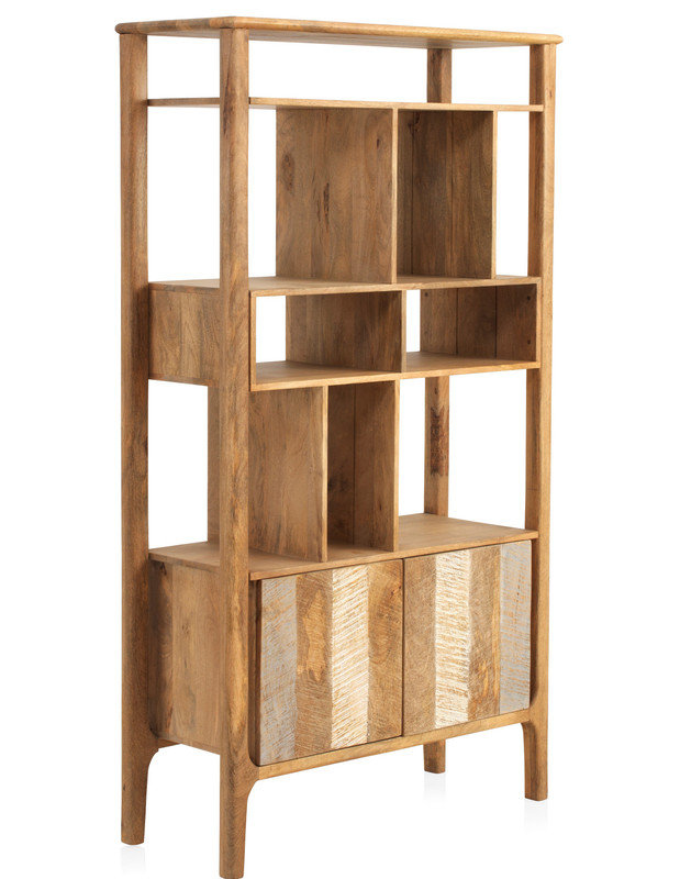 Muna 180cm H x 100cm W Solid Wood Library Bookcase