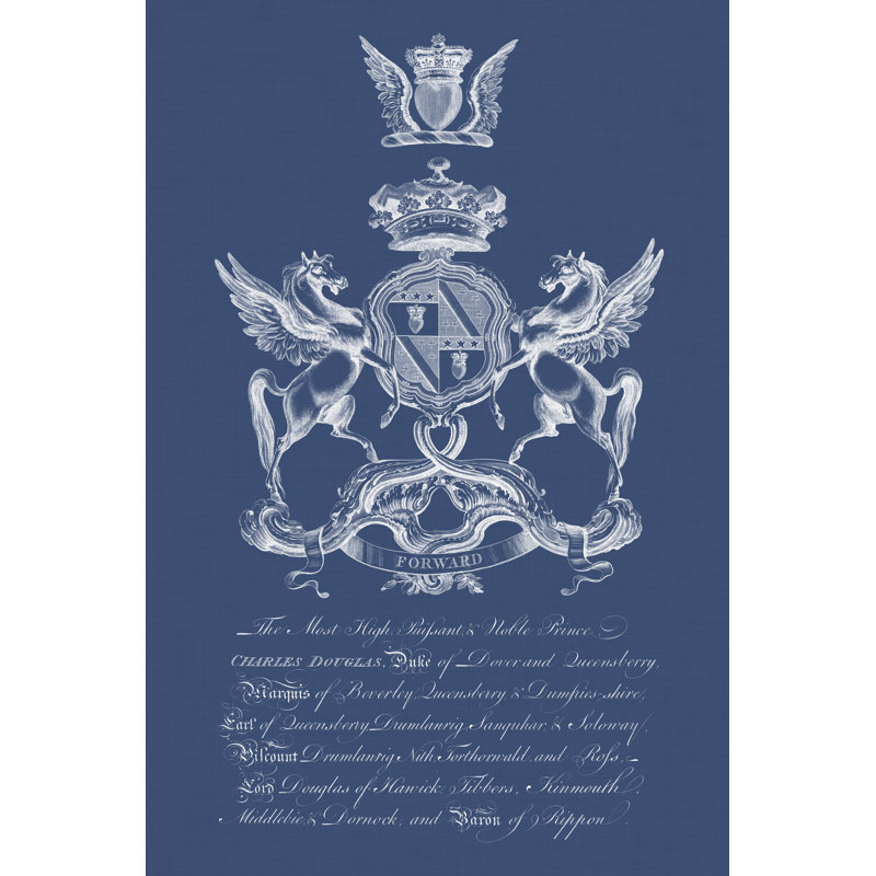 Heraldry On Navy IV by Vision Studio - Print on Canvas, 46 cm H x 30 cm W, Wrapped Canvas