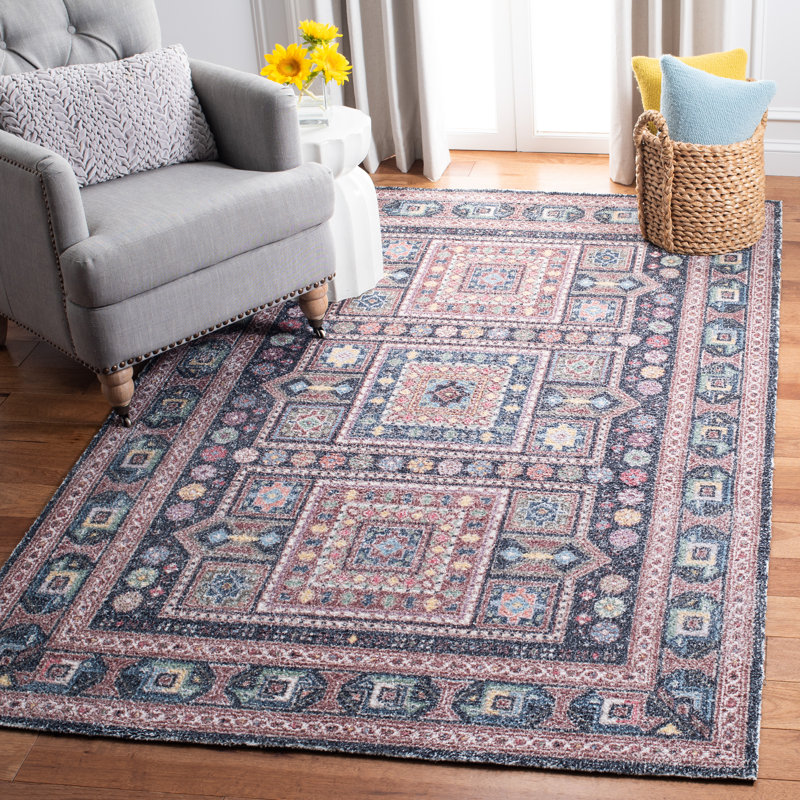 Vintage Charm Red Cotton Blend 8'x10' Flatweave Area Rug