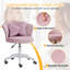 Cute Petal Desk Chair Velvet Vanity Chair With Bow Cushion, Butterfly Office Chairs For Bedroom Computer Task Chairs With Back-1903201667
