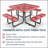 Red Square Table & Chair Set with Umbrella Hole